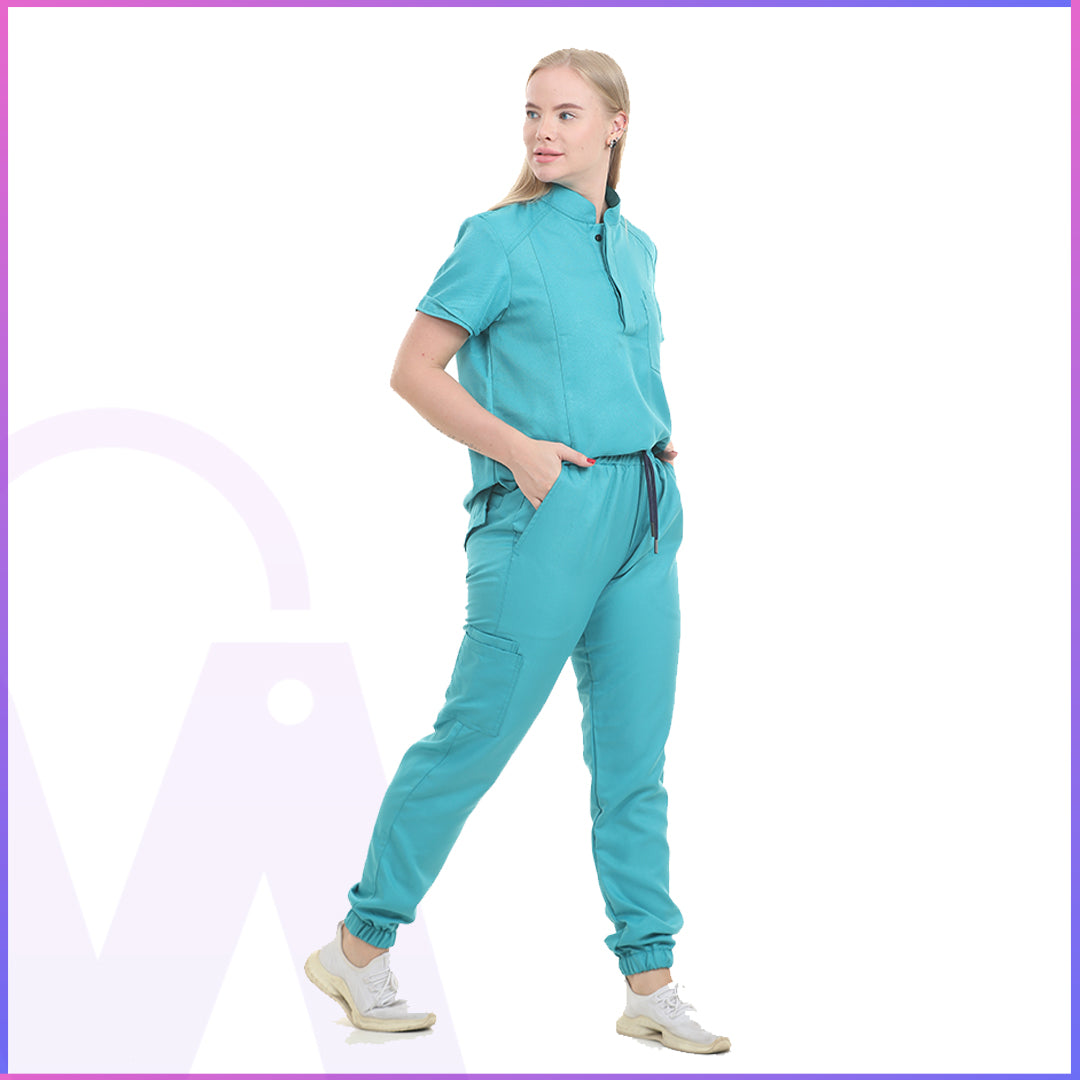 Half Collar Scrub - Women (Short Sleeve)