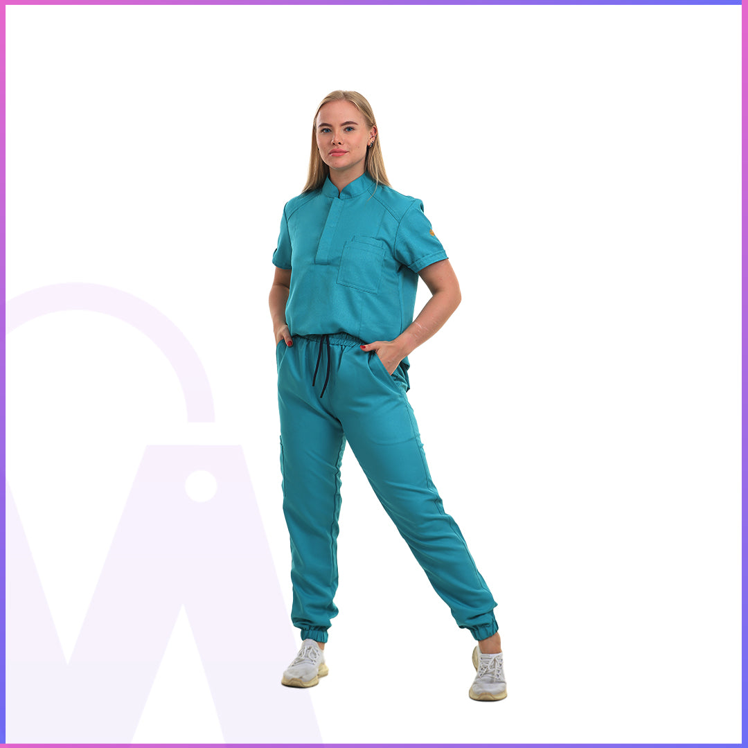 Half Collar Scrub - Women (Short Sleeve)