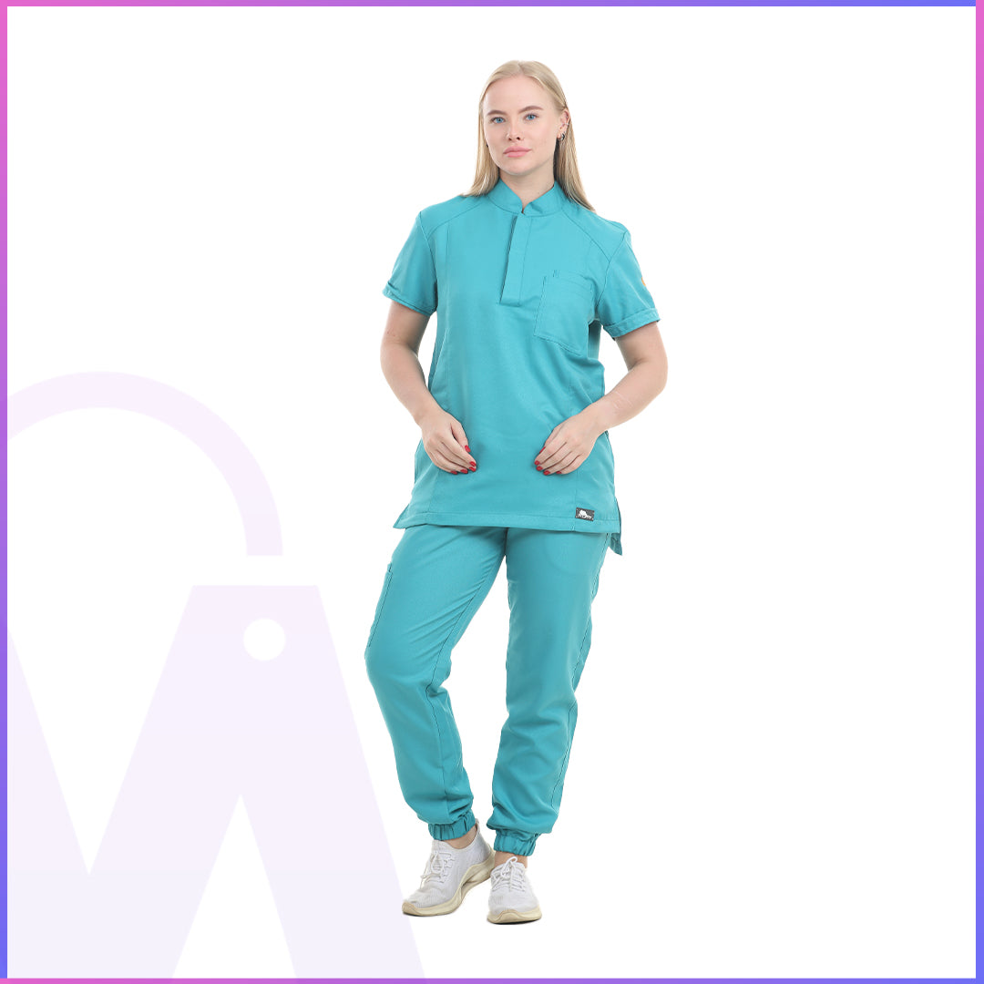 Half Collar Scrub - Women (Short Sleeve)