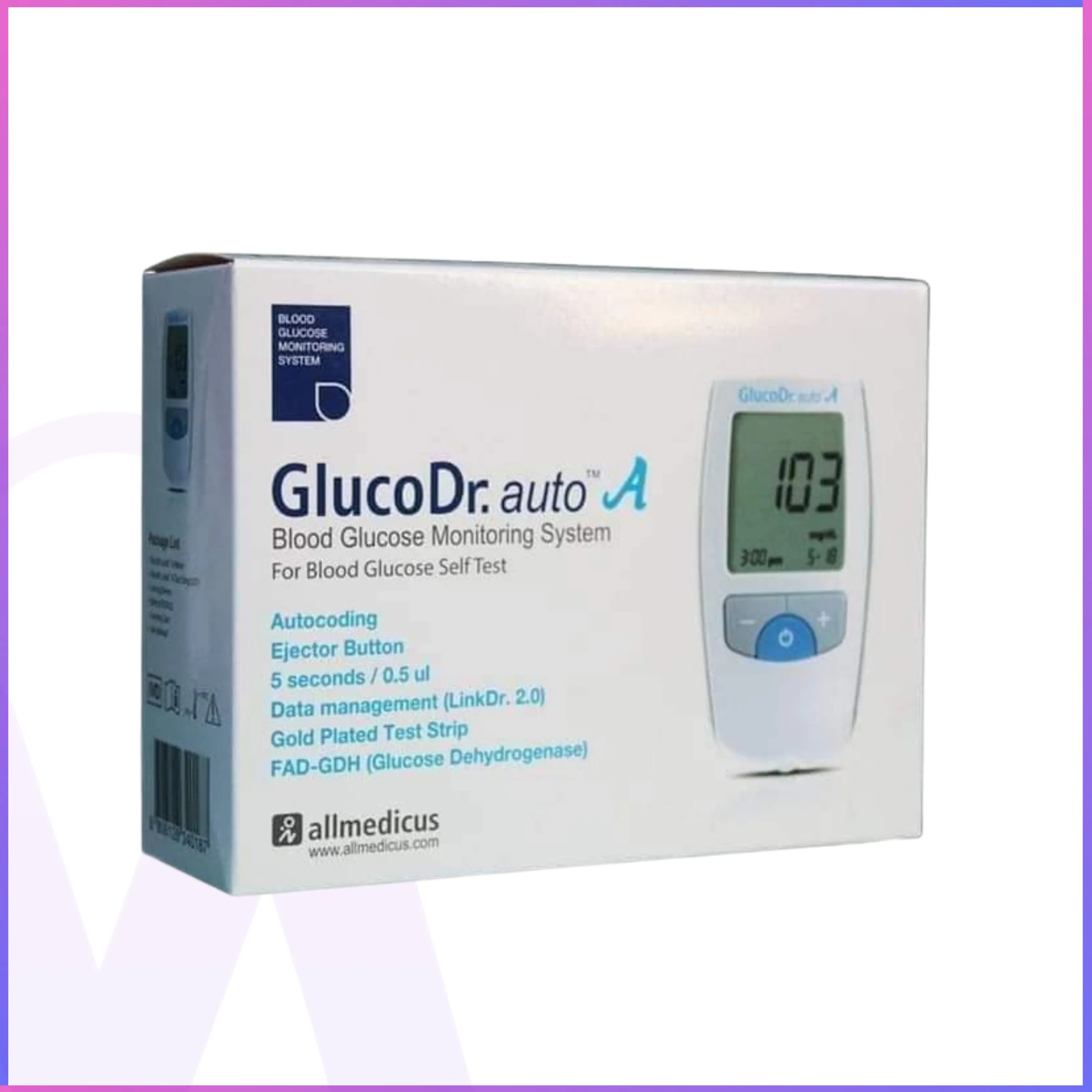 Gluco Dr. Auto A Blood Glucose Meter – Made in Korea | Free 25 Strips | Easy & Accurate Testing