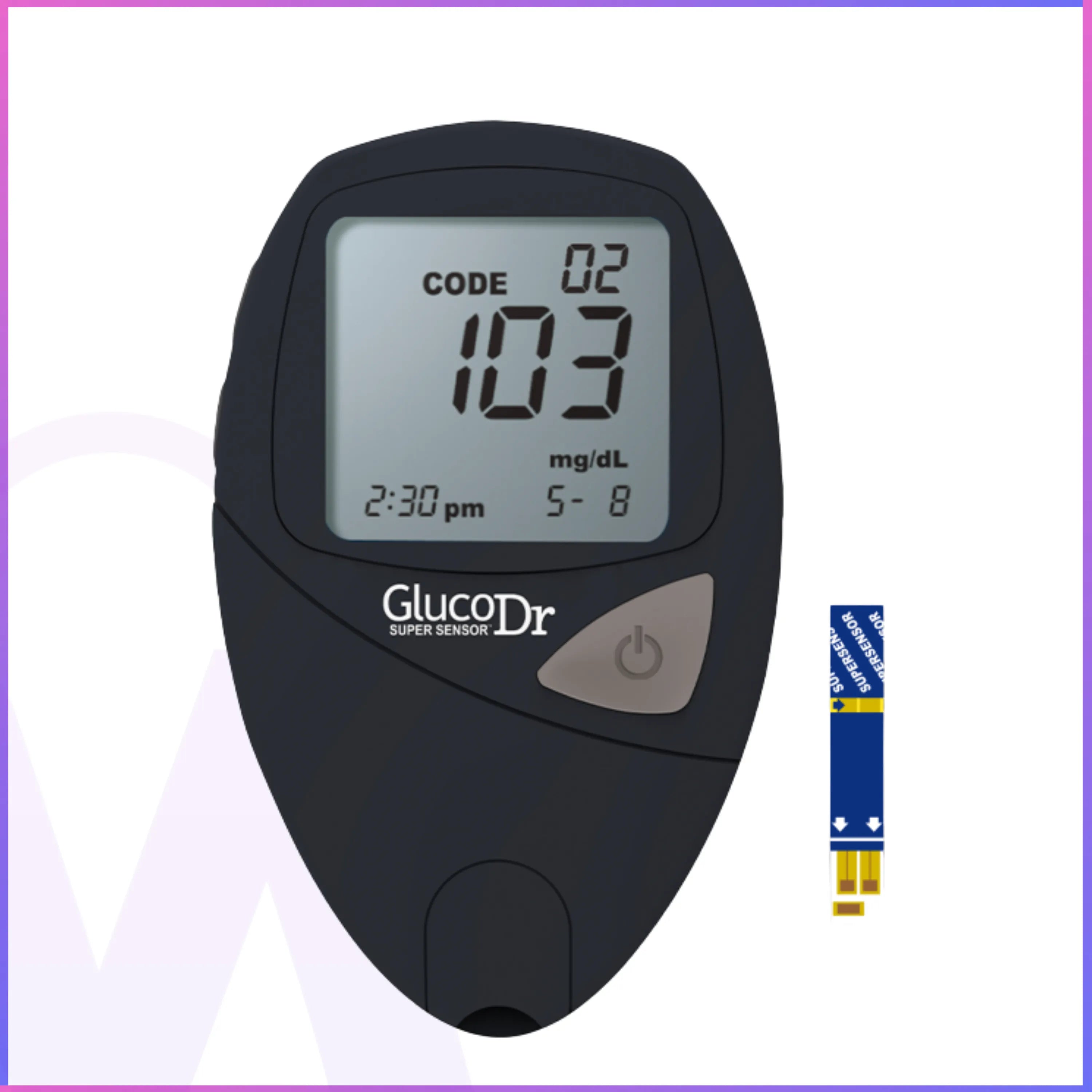 Gluco Dr Super Sensor Glucometer – Made in Korea | Free 25 Test Strips | Accurate & Easy Diabetes Monitoring