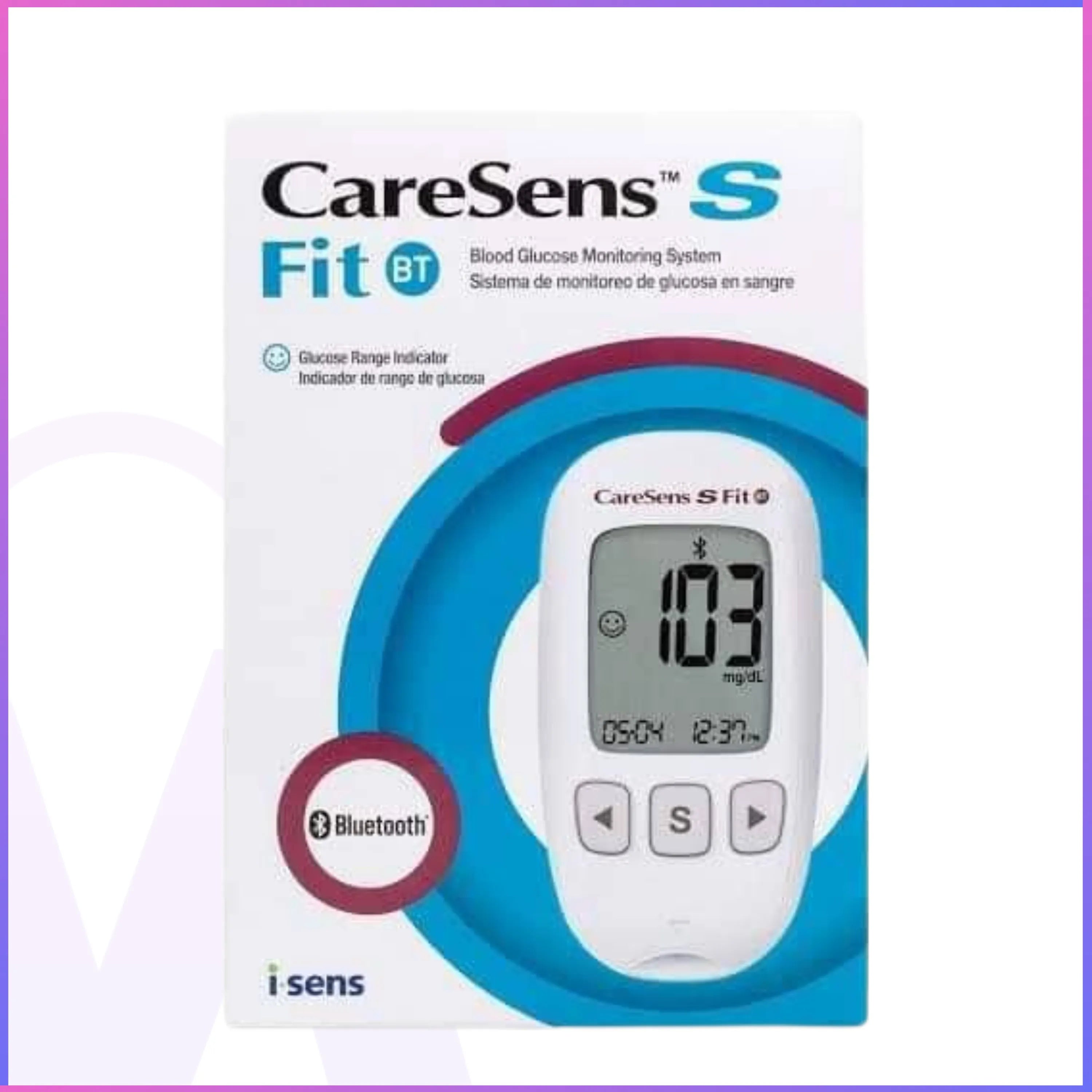 CareSens S Fit Blood Glucose Meter – Fast 6s Results | 2-Year Warranty | 1000 Test Memory | Ketone Alert