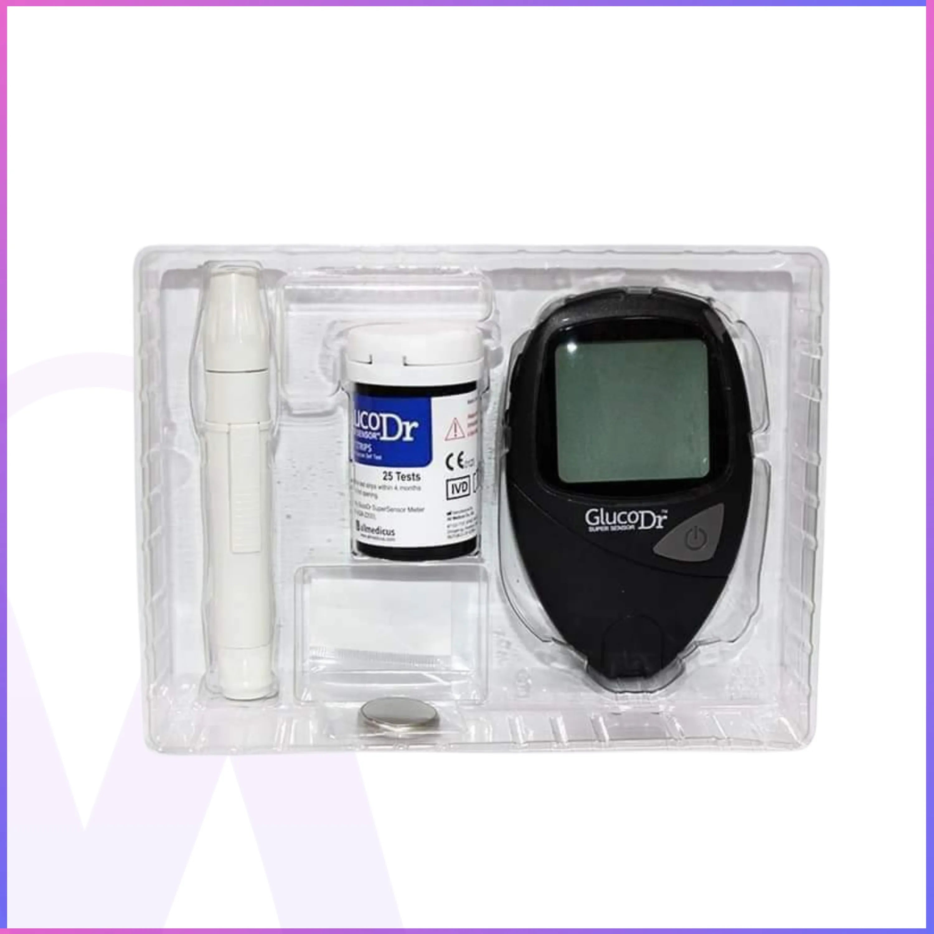 Gluco Dr Super Sensor Glucometer – Made in Korea | Free 25 Test Strips | Accurate & Easy Diabetes Monitoring