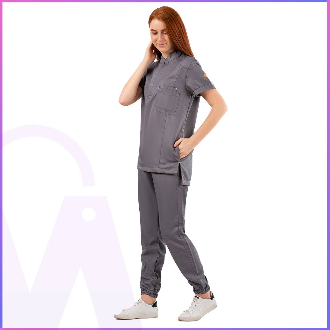 Half Collar Scrub - Women (Short Sleeve)