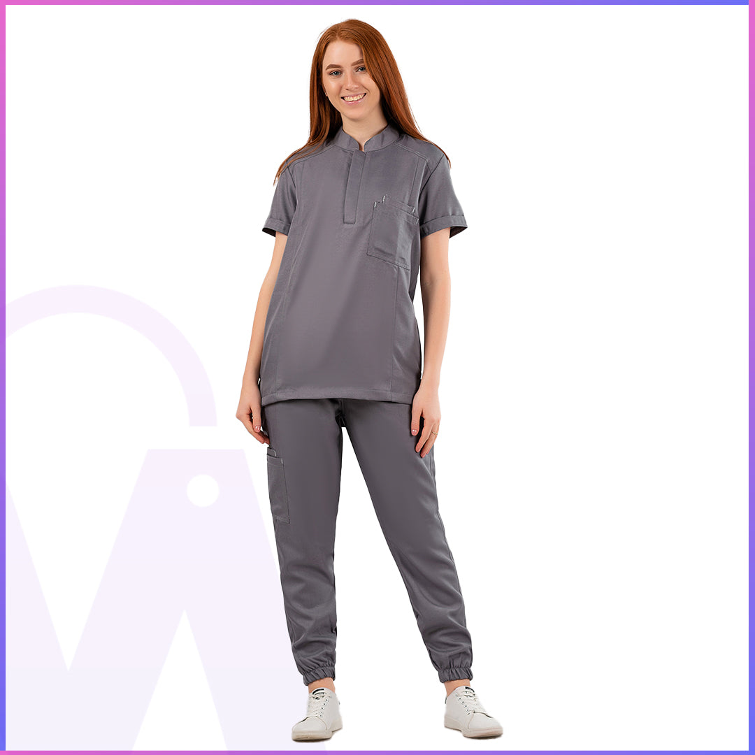 Half Collar Scrub - Women (Short Sleeve)