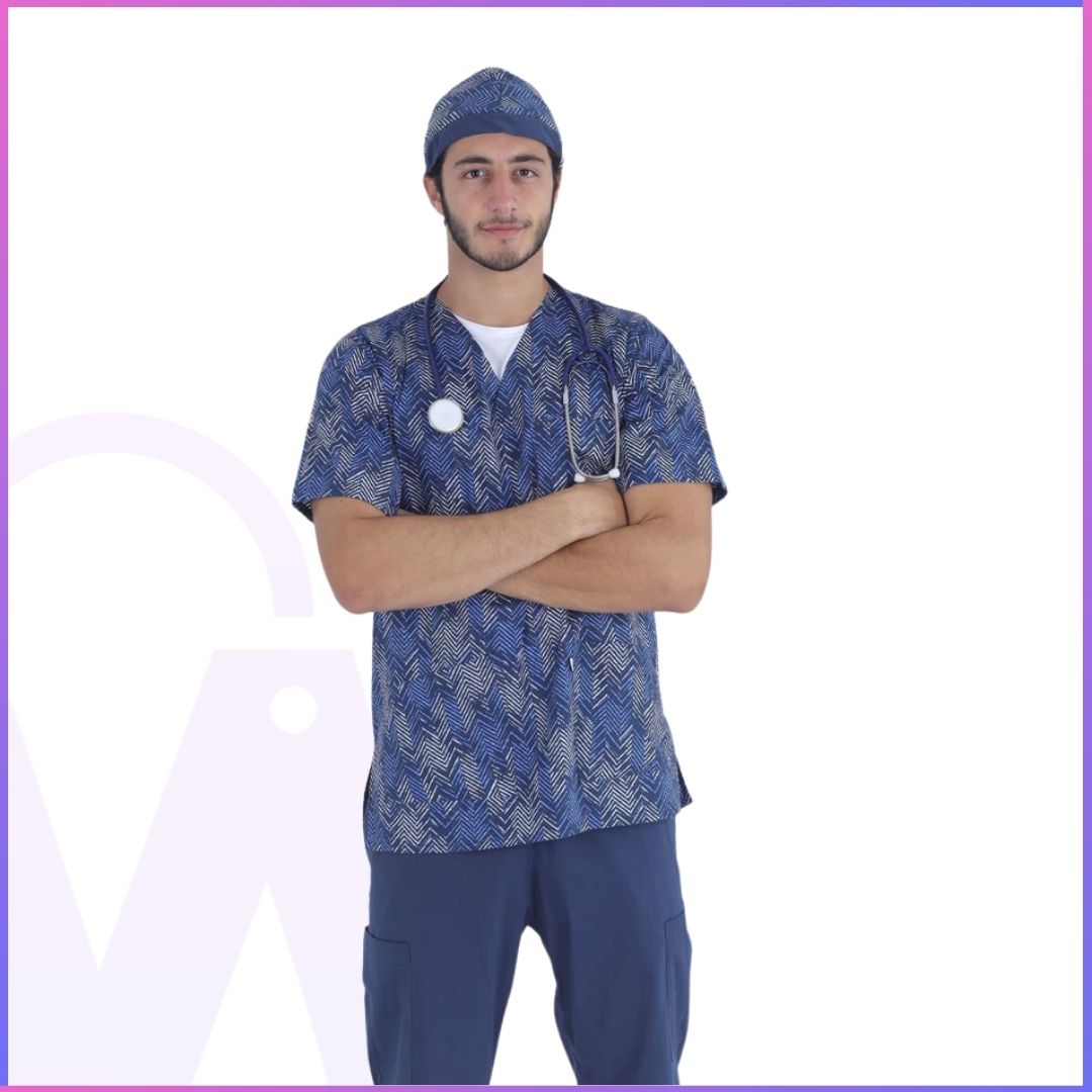 Dr. Flexi Men’s Printed Scrubs – Stylish & Comfortable Workwear