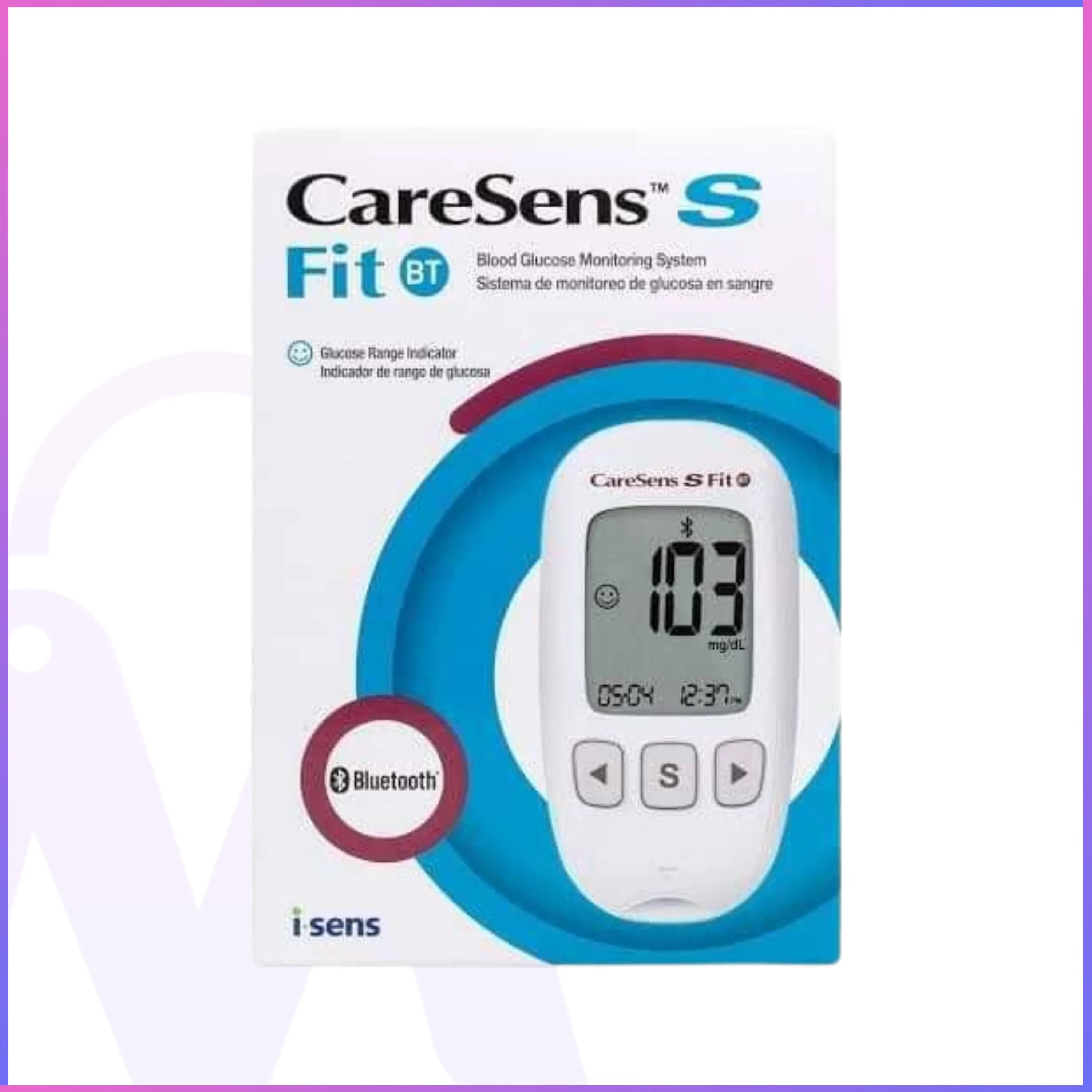 CareSens S Fit Blood Glucose Meter – Fast 6s Results | 2-Year Warranty | 1000 Test Memory | Ketone Alert