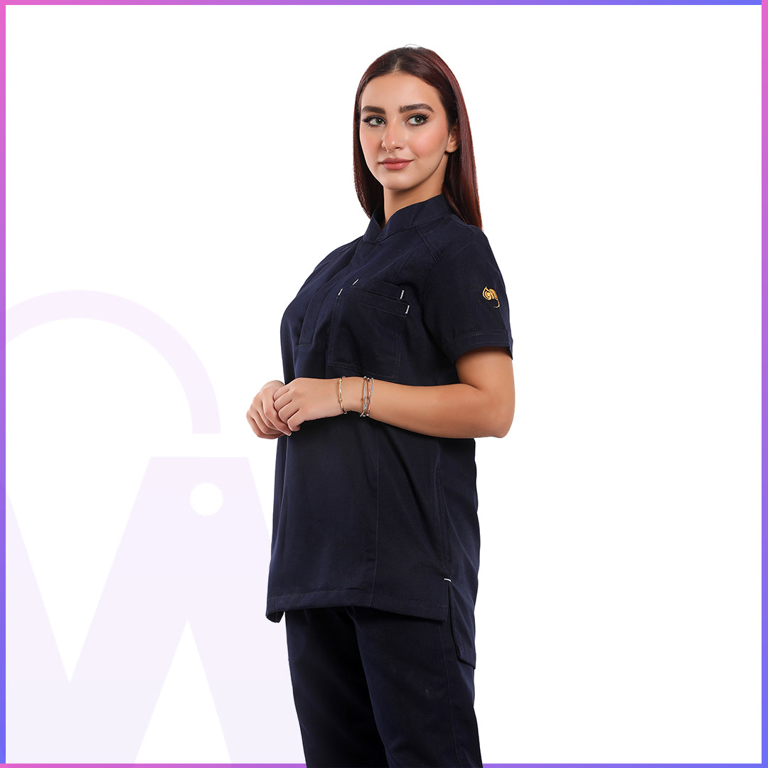 Half Collar Scrub - Women (Short Sleeve)