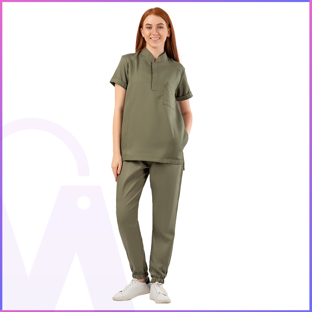 Half Collar Scrub - Women (Short Sleeve)