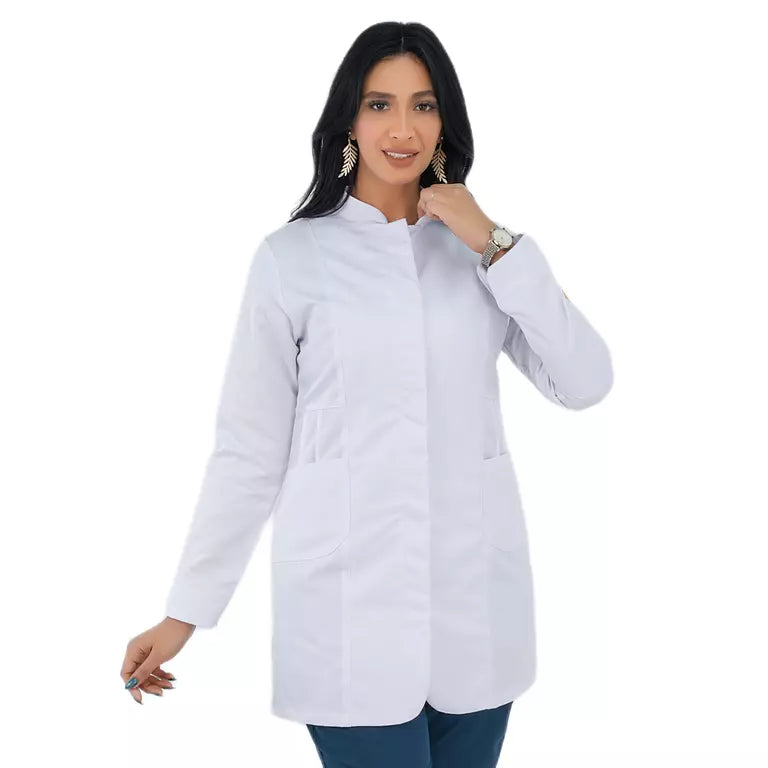 Female Half Collar Lab Coat (Long)