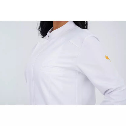 Half Collar Lab Coat with Zipper - Women