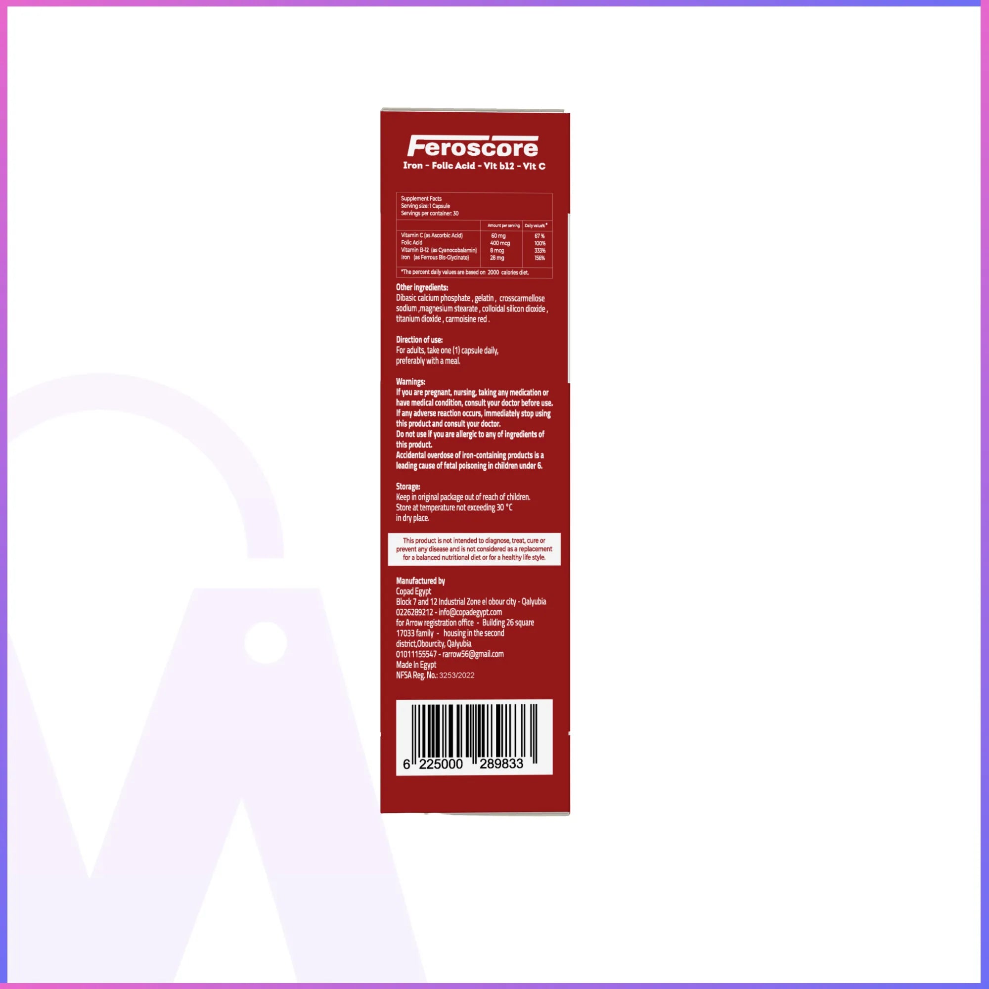 Feroscore 30 Hard Gelatin Capsules