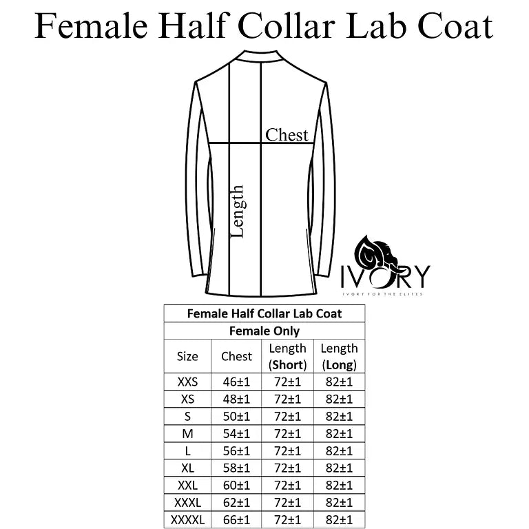 Female Half Collar Lab Coat (Long)