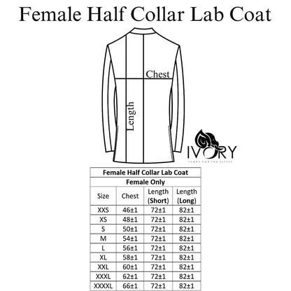 Female Half Collar Lab Coat (Long)