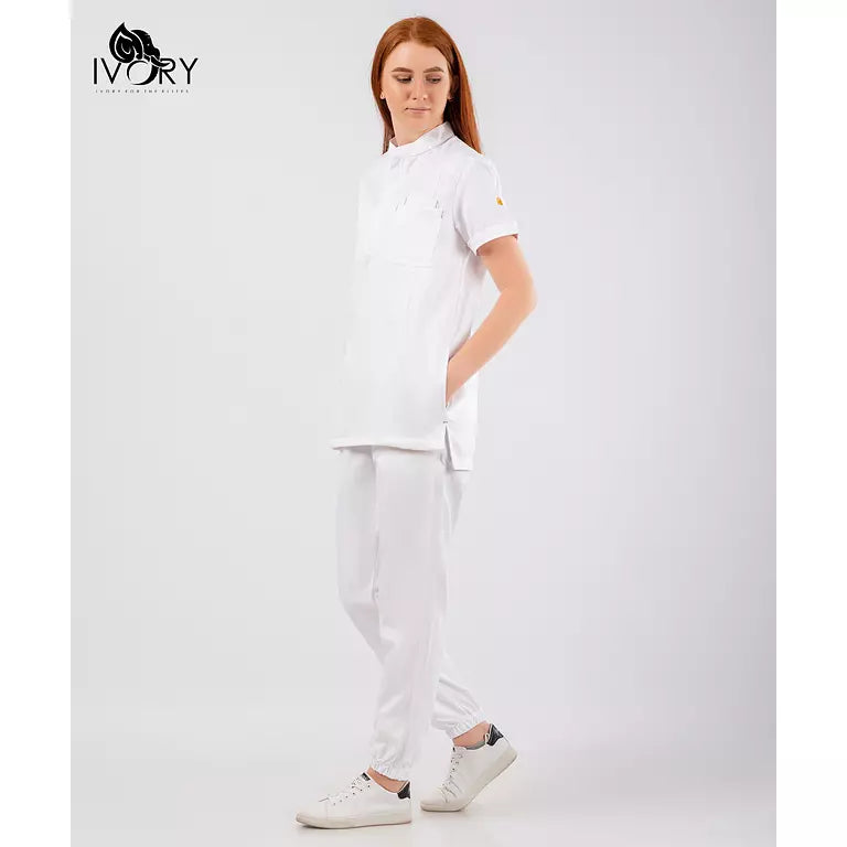 Half Collar Women's Scrub - Short Sleeve