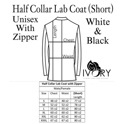 Half Collar Lab Coat with Zipper - Women