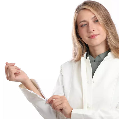 Female Half Collar Lab Coat (Long)