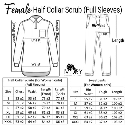 Female Half Collar Scrub (Full Sleeves)