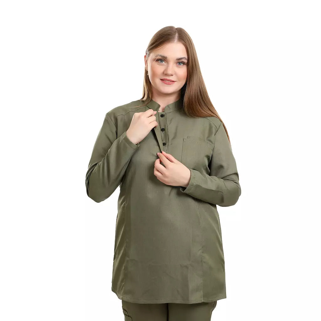 Female Half Collar Scrub (Full Sleeves)