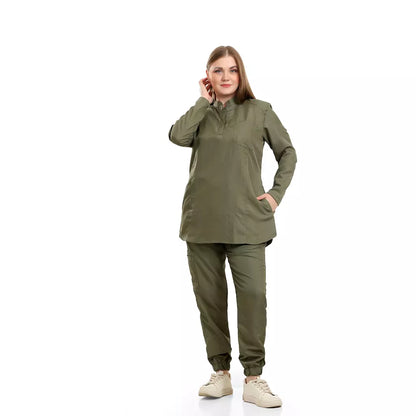 Female Half Collar Scrub (Full Sleeves)