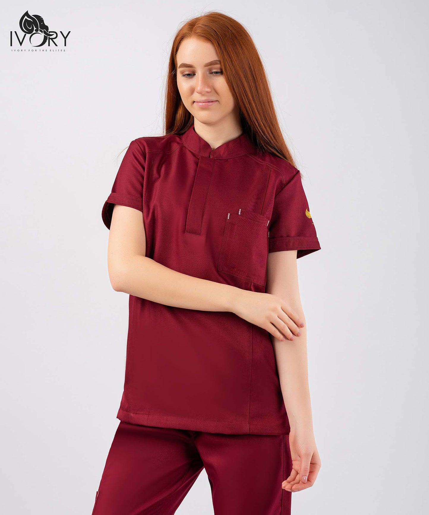 Half Collar Women's Scrub - Short Sleeve