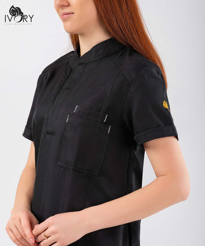 Half Collar Women's Scrub - Short Sleeve