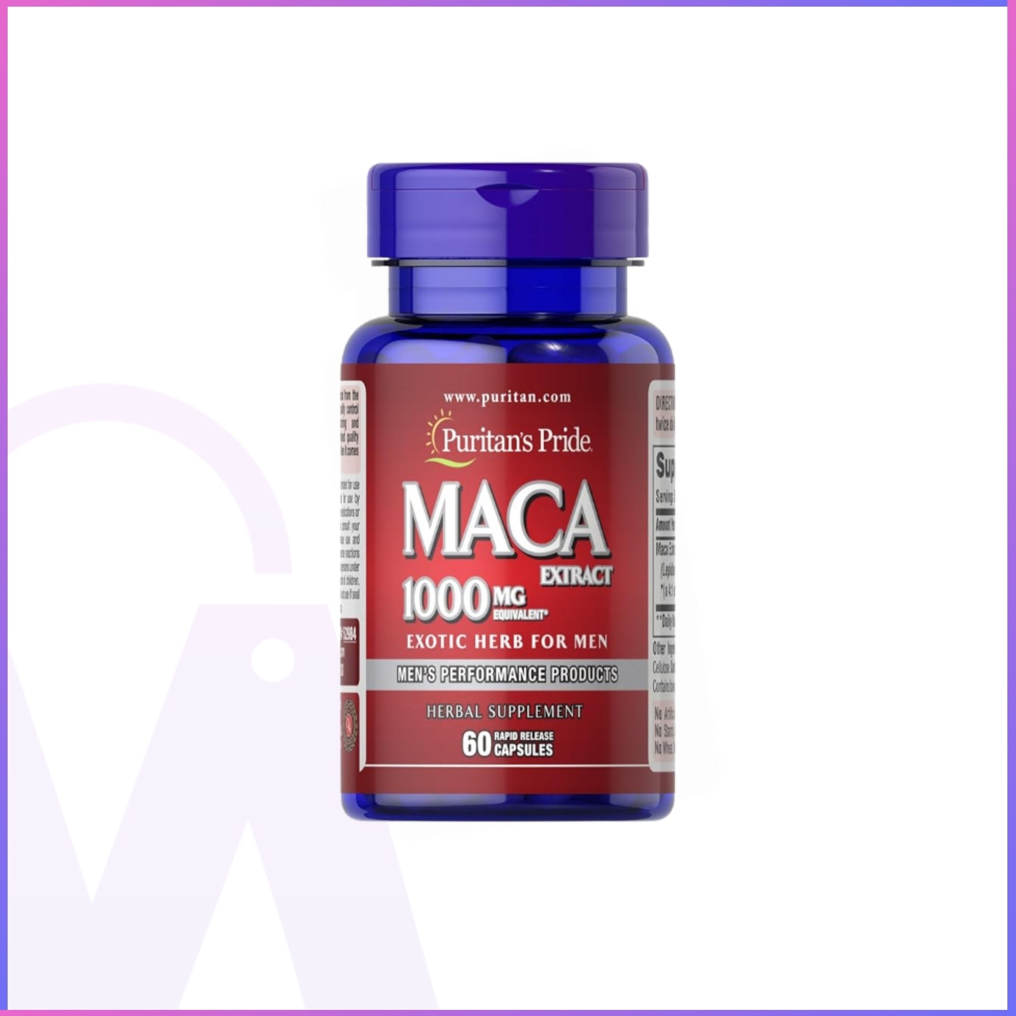 Puritan’s Pride Maca 1000mg – Herbal Supplement for Men | 60 Capsules