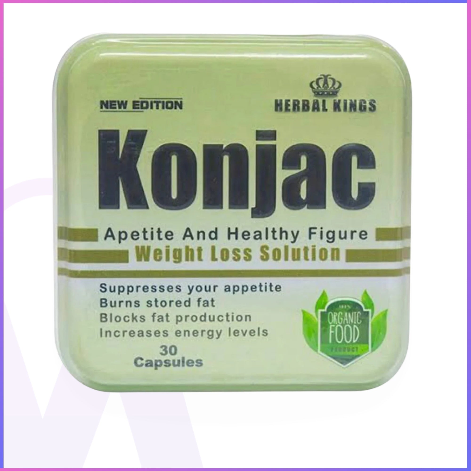 Konjac Slimming Capsules – Herbal Appetite Control & Fat Burner | 30 Capsules