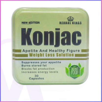 Konjac Slimming Capsules – Herbal Appetite Control & Fat Burner | 30 Capsules