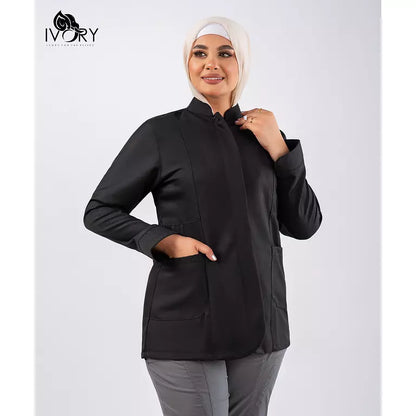 Half Collar Lab Coat - Female (Short)