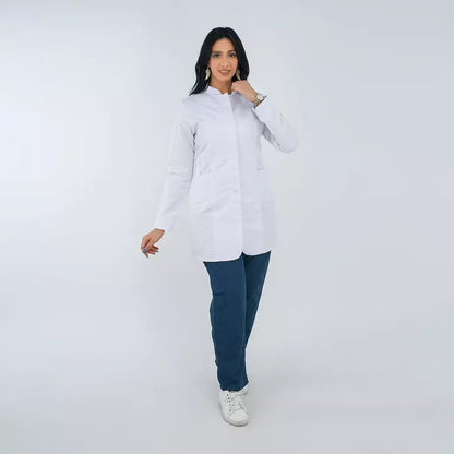 Female Half Collar Lab Coat (Long)