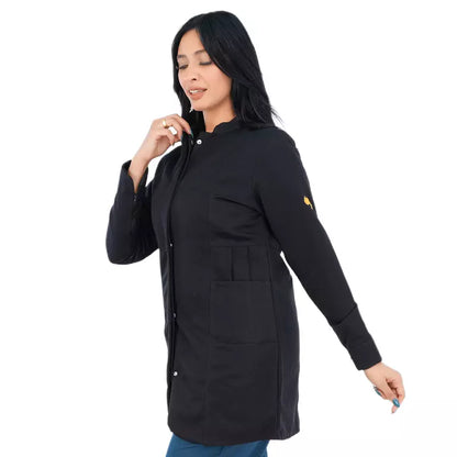 Female Half Collar Lab Coat (Long)