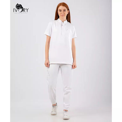 Half Collar Women's Scrub - Short Sleeve