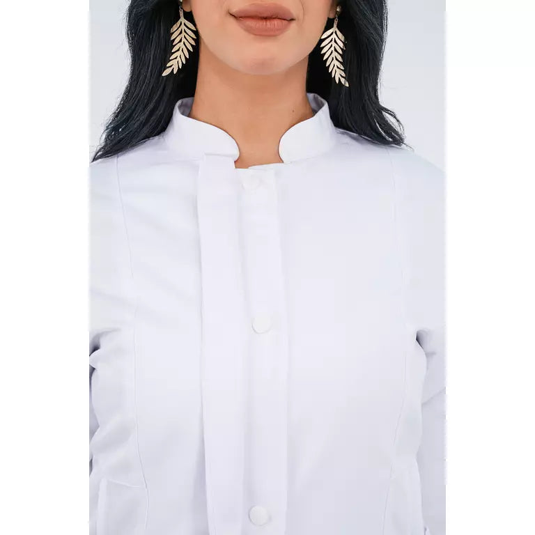 Female Half Collar Lab Coat (Long)