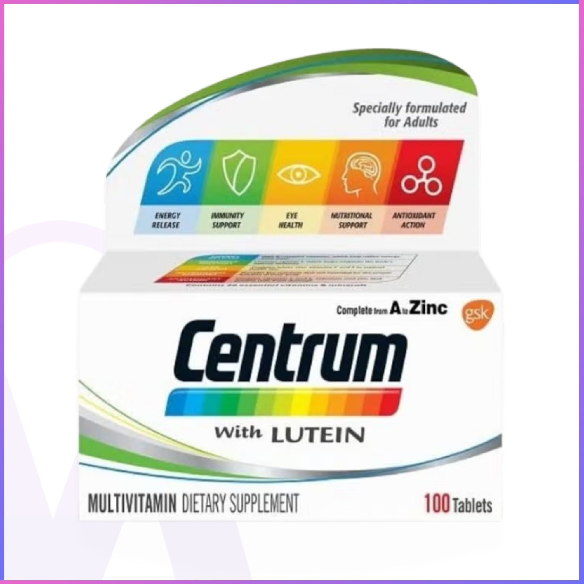Centrum Lutein – Complete Daily Multivitamin | 100 Tablets