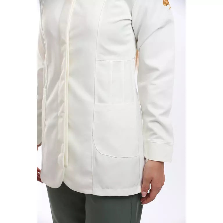 Female Half Collar Lab Coat (Long)