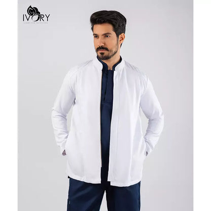 Half Collar Lab Coat with Zipper - Men