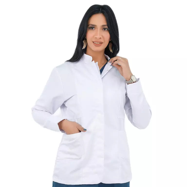 Half Collar Lab Coat - Female (Short)