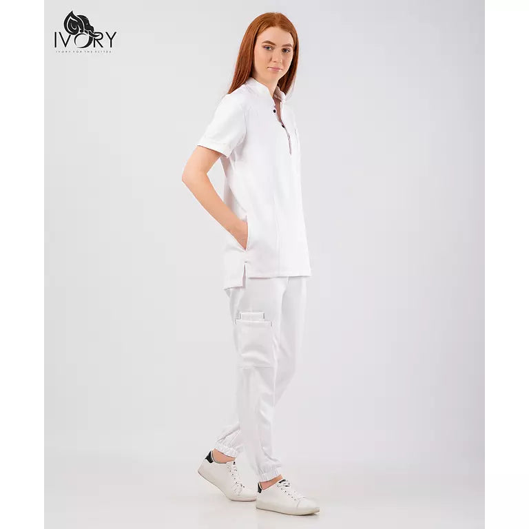 Half Collar Women's Scrub - Short Sleeve