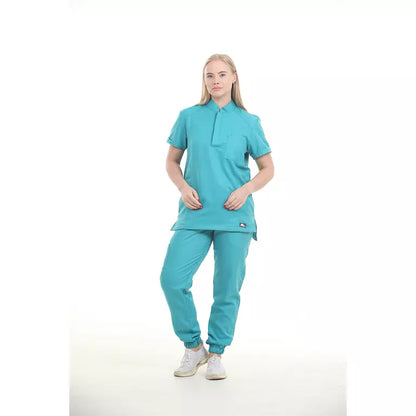 Half Collar Women's Scrub - Short Sleeve