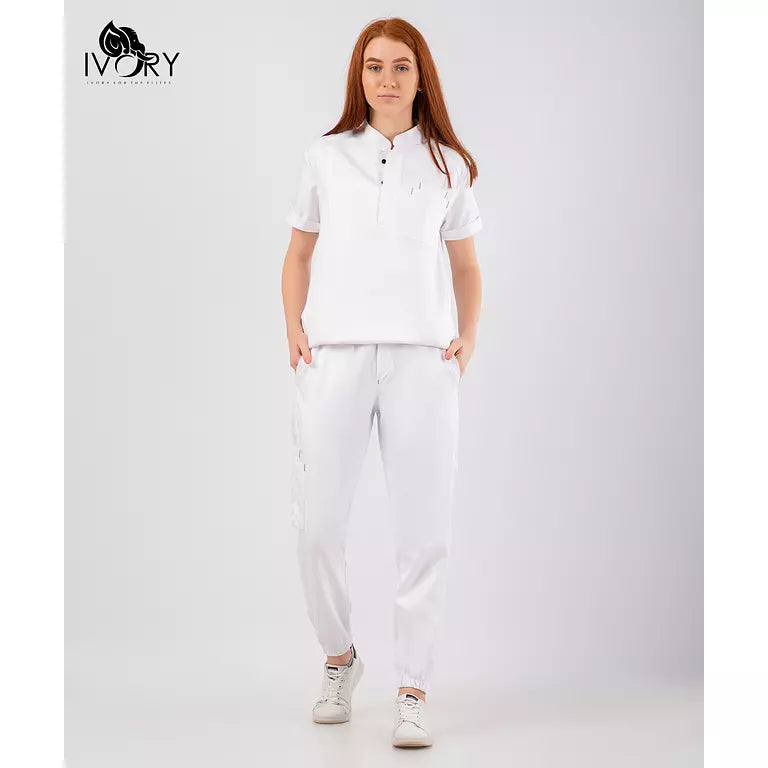 Half Collar Women's Scrub - Short Sleeve