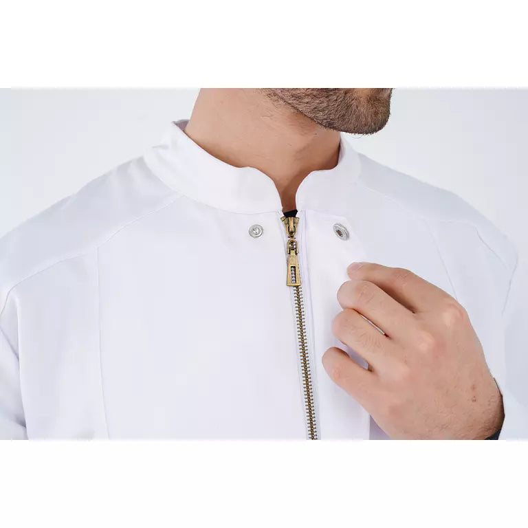 Half Collar Lab Coat with Zipper - Men