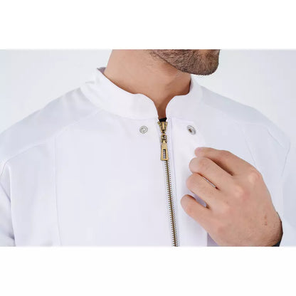 Half Collar Lab Coat with Zipper - Men