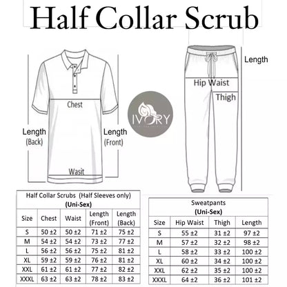 Half Collar Men's Scrub - Short Sleeve