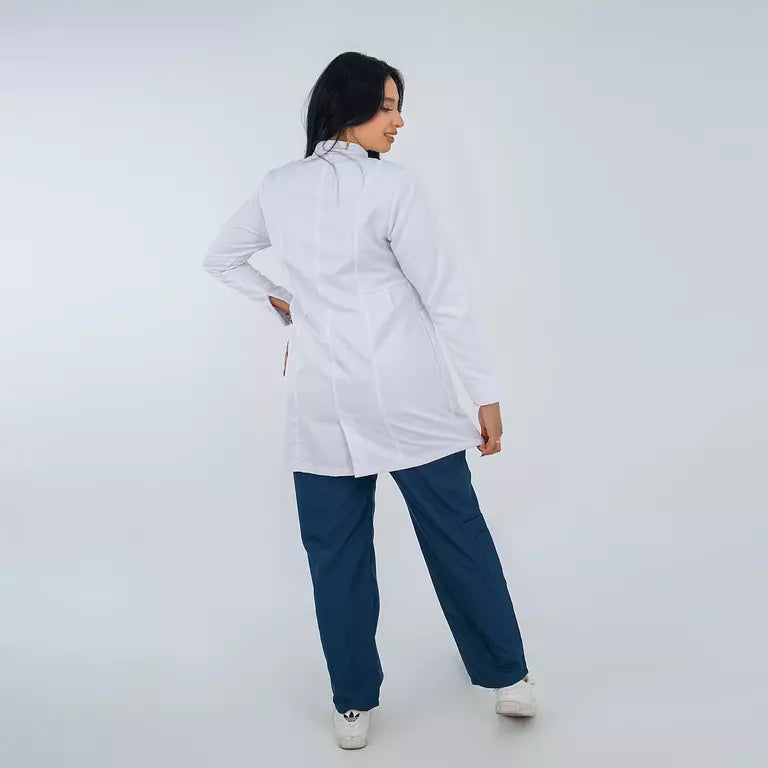 Female Half Collar Lab Coat (Long)