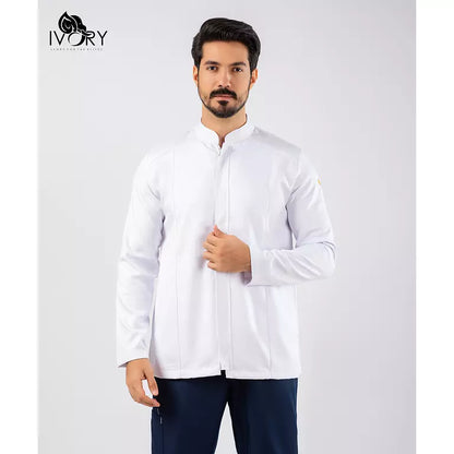 Half Collar Lab Coat with Zipper - Men