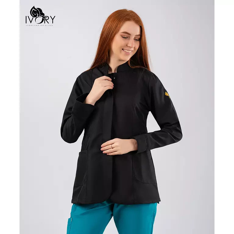 Half Collar Lab Coat - Female (Short)